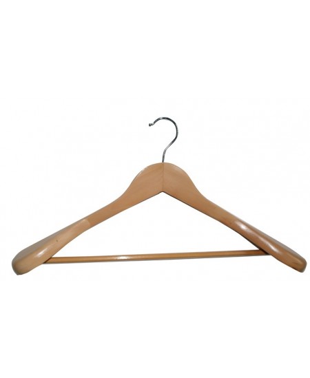 Koka apģērbu pakaramais ar paplatinātiem pleciem