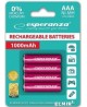 Uzlādējamas baterijas ESPERANZA HR03 (AAA), 1000 mAh, 4 gab.