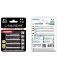 Įkraunami elementai ESPERANZA HR6 (AA), 2600 mAh, 4 vnt.