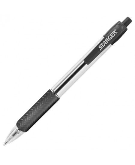 Automātiska lodīšu pildspalva STANGER Softgrip, 1 mm, melna