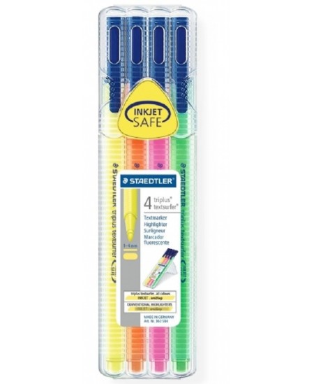 Marķieru komplekts STAEDTLER Triplus textsurfer, 4 krāsas