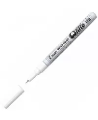 Permanentinis žymeklis PILOT FINE, apvali galvutė, 1-2 mm, baltas