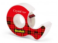 Lipni juostelė Scotch Crystal su laikikliu, 19 mm x 7,5 m