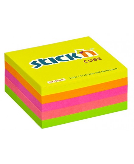 Līmlapiņu kubs STICK´N Neon Mix, 76x76 mm, 400 lapiņas
