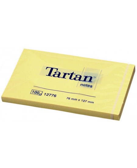 Līmlapiņas TARTAN, 51x76 mm, 100 lapiņas, dzeltenas