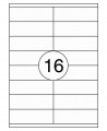 Etiķešu uzlīmes RILLPRINT 105x35 mm, A4, 16 uzlīmes vienā lapā, 100 lapas