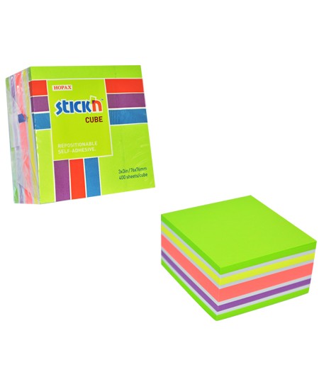 Līmlapiņu kubs STICK´N Neon Green Mix, 76x76 mm, 400 lapiņas