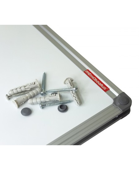Balta magnētiskā tāfele MEMOBOARDS, 100x200 cm, alumīnija rāmis