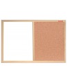 Informatīvā korķa/magnētiskā tāfele MEMOBOARDS DUO, koka rāmis, 60x40 cm