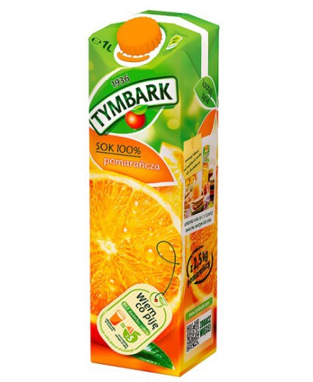 Apelsīnu sula 100% TYMBARK, 1 l