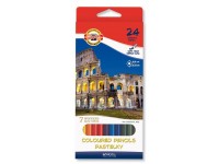 Spalvoti pieštukai KOH-I-NOOR 7 pasaulio stebuklų, 24 spalvų