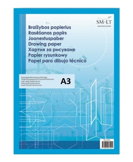 Popierius braižybai SM-LT, A3, 160 g/m2, 20 lapų