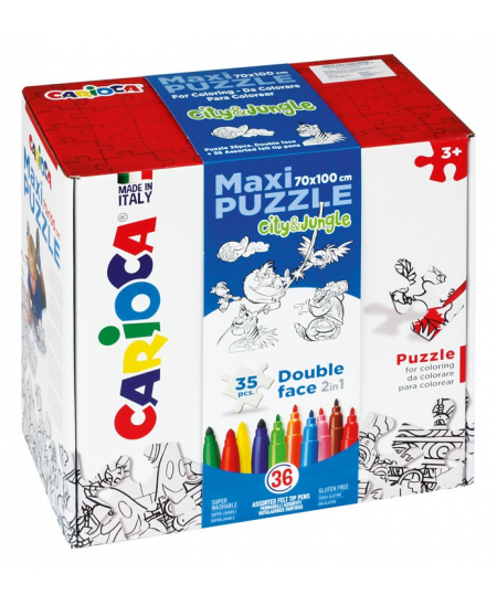 Krāsojamā puzle CARIOCA Maxi Puzzle Pilsēta un džungļi, 70x100cm
