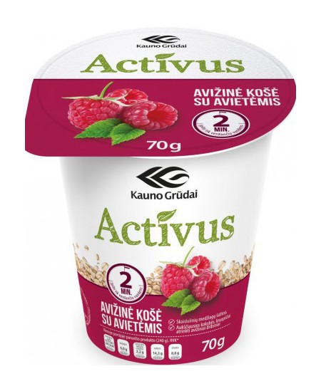 Auzu biezputra ACTIVUS ar avenēm, 60 g