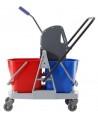 Tīrīšanas ratiņi BT076, plastmasa, divi 18 l spaiņi