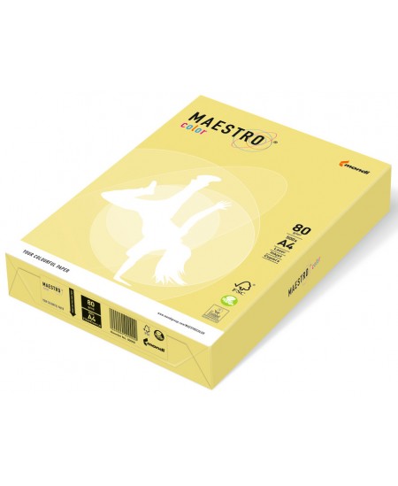 Krāsainais papīrs MAESTRO COLOR, 80 g/m2, A4, 500 lapas, citrona dzeltens (Lemon Yellow)