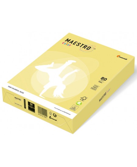 Krāsainais papīrs MAESTRO COLOR, 80 g/m2, A3, 500 lapas, citrona dzeltens (Lemon Yellow)