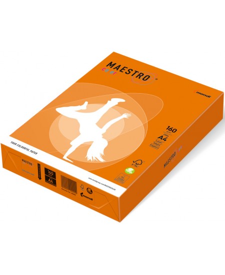 Krāsainais papīrs MAESTRO COLOR, 160 g/m2, A4, 250 lapas, oranžs (Orange)