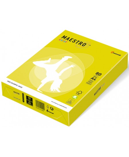 Krāsainais papīrs MAESTRO COLOR, 80 g/m2, A4, 500 lapas, neona dzeltens (Neon Yellow)