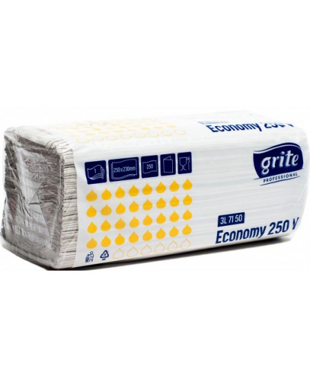 Lapiniai popieriniai rankšluosčiai GRITE Economy 250 V, 1 pakelis