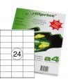 Etiķešu uzlīmes RILLPRINT 70x36 mm, A4, 24 uzlīmes vienā lapā, 100 lapas