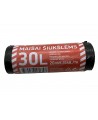 Atkritumu maisi, 30 litri, rullī 20 gab., biezums 8 µm, HDPE, melnā krāsā.