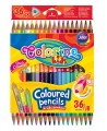 Krāsainie zīmuļi COLORINO, trīsstūrveida divpusēji, 36 krāsas