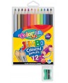 Krāsainie zīmuļi COLORINO ar asinātāju, apaļi, 12 krāsas