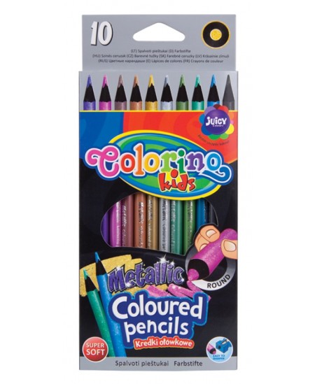 Metāliski krāsainie zīmuļi COLORINO, 10 krāsas