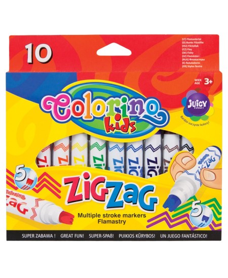 Flomāsteri COLORINO Zig Zag, 10 krāsas