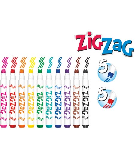 Flomāsteri COLORINO Zig Zag, 10 krāsas