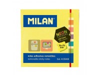 Lipnūs lapeliai MILAN, 76 x 76 mm, 400 lapelių, neoniniai spalvoti