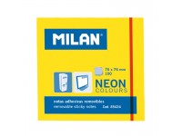 Lipnūs lapeliai MILAN, 76 x 76 mm, 100 lapelių, neoniniai geltoni