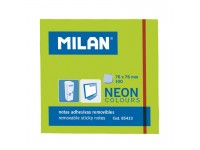 Lipnūs lapeliai MILAN, 76 x 76 mm, 100 lapelių, neoniniai žali