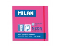 Lipnūs lapeliai MILAN, 76 x 76 mm, 100 lapelių, neoniniai rožiniai