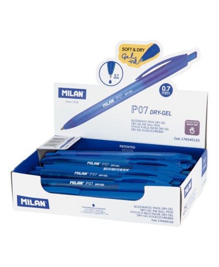 Gēla pildspalva MILAN P07, 0.7 mm, zila