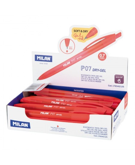 Gēla pildspalva MILAN P07, 0.7 mm, sarkana