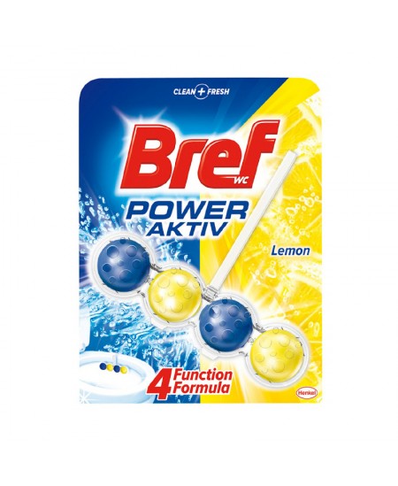 Tualetes tīrīšanas līdzeklis-atsvaidzinātājs BREF Power Active Lemon, 51 g