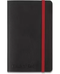 Užrašų knygelė OXFORD Black n´Red su gumele ir skirtuku, kietu viršeliu, A6, 72 lapų, linija, juoda