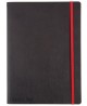 Piezīmju grāmatiņa OXFORD Black n´Red ar dzēšgumiju un grāmatzīmi, mīksts vāks, A5, 72 lapas, līniju, melna