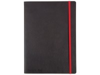 Užrašų knygelė OXFORD Black n´Red su gumele ir skirtuku, minkštu viršeliu, A6, 72 lapų, linija, juoda