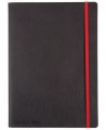 Piezīmju grāmatiņa OXFORD Black n´Red ar dzēšgumiju un grāmatzīmi, mīksts vāks, A6, 72 lapas, līniju, melna