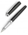 Pildspalva ar spalvu PRESTIGE, melns lakots korpuss ar sudraba krāsas detaļām