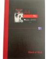 Piezīmju grāmatiņa OXFORD Black n´Red ar grāmatzīmi, A4, 96 lapas, līniju, melna