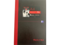 Užrašų knygelė OXFORD Black n´Red su skirtuku, A4, 96 lapų, langeliais, juoda
