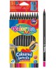 Krāsainie zīmuļi COLORINO, melna koka, 12 krāsas