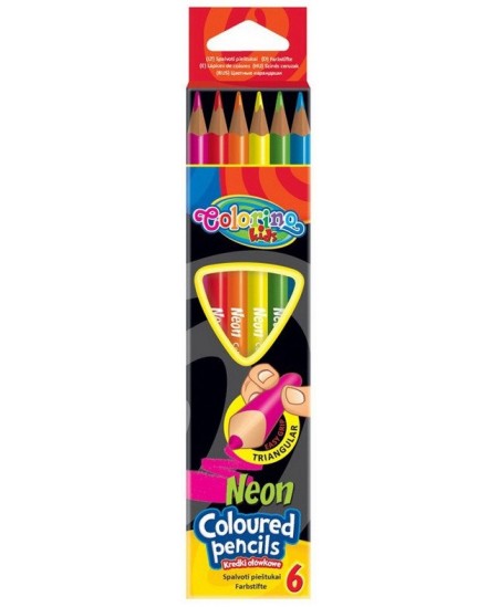 Krāsainie zīmuļi COLORINO JUMBO, neona, 6 krāsas