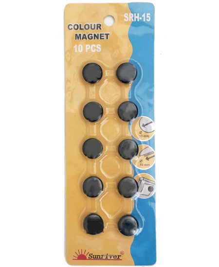 Magnetai ARGO 15mm 10vnt., juodi