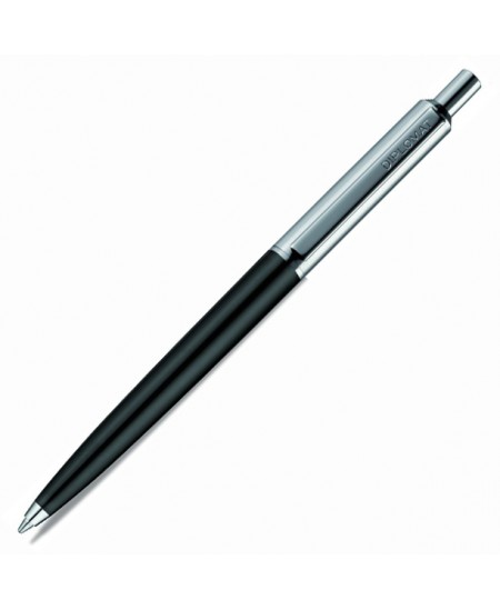 Automātiska lodīšu pildspalva Diplomat Magnum Equipment, melns korpuss, 0.7 mm, zila