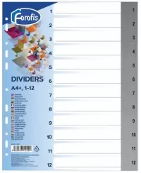 Skiriamieji lapai FOROFIS, 1-12, spalvoti, A4+